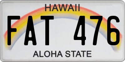 HI license plate FAT476