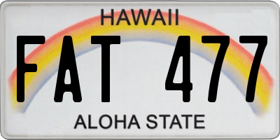 HI license plate FAT477