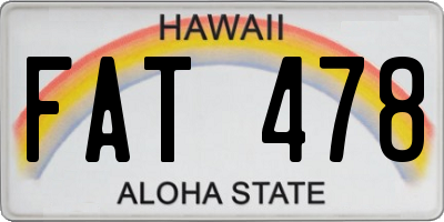HI license plate FAT478