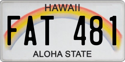 HI license plate FAT481