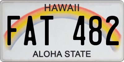 HI license plate FAT482