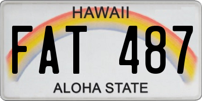 HI license plate FAT487