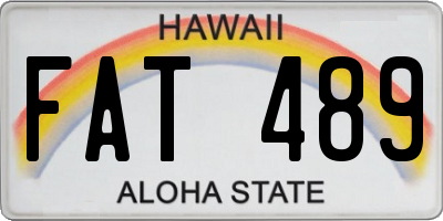 HI license plate FAT489