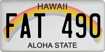 HI license plate FAT490