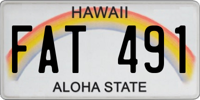 HI license plate FAT491