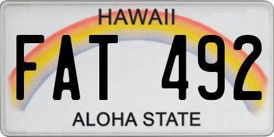 HI license plate FAT492