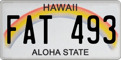 HI license plate FAT493