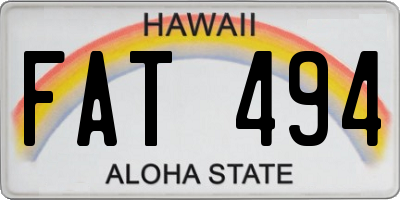 HI license plate FAT494