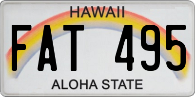 HI license plate FAT495