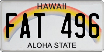 HI license plate FAT496