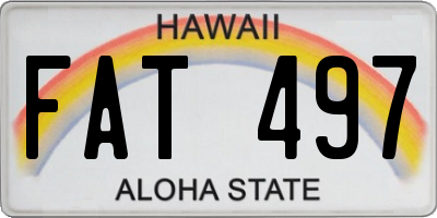 HI license plate FAT497
