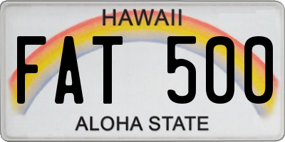HI license plate FAT500