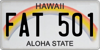 HI license plate FAT501