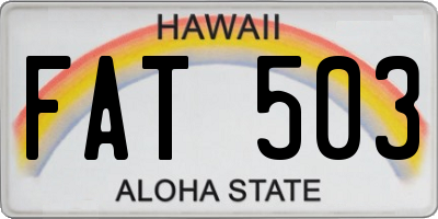 HI license plate FAT503