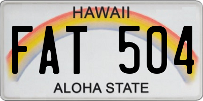 HI license plate FAT504
