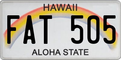 HI license plate FAT505