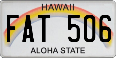 HI license plate FAT506