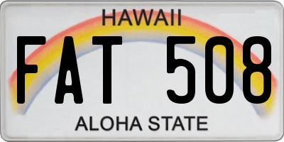 HI license plate FAT508