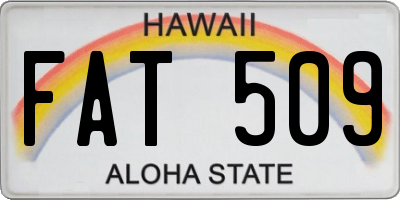 HI license plate FAT509