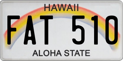 HI license plate FAT510