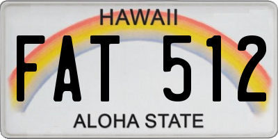 HI license plate FAT512