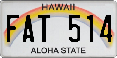 HI license plate FAT514