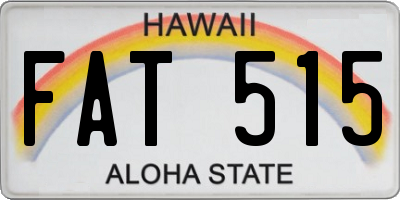 HI license plate FAT515