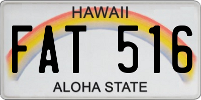 HI license plate FAT516