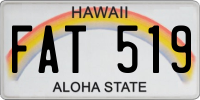 HI license plate FAT519