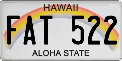 HI license plate FAT522