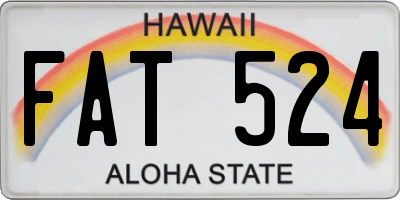 HI license plate FAT524