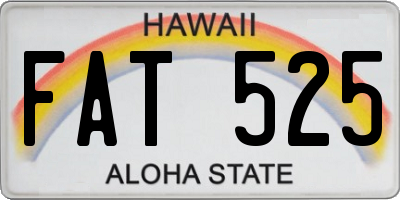HI license plate FAT525