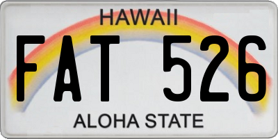 HI license plate FAT526