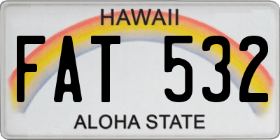 HI license plate FAT532