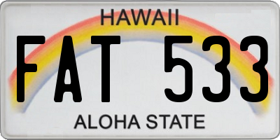 HI license plate FAT533