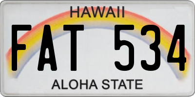 HI license plate FAT534