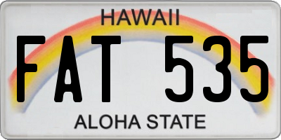 HI license plate FAT535