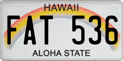 HI license plate FAT536