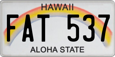 HI license plate FAT537