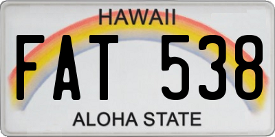 HI license plate FAT538