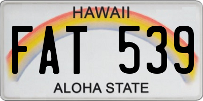 HI license plate FAT539