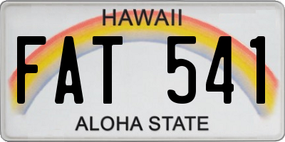 HI license plate FAT541
