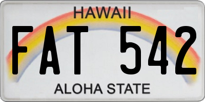 HI license plate FAT542
