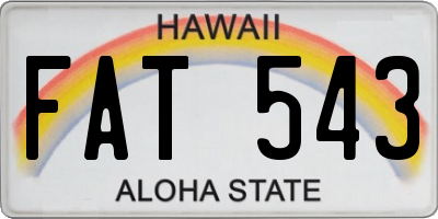 HI license plate FAT543