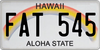 HI license plate FAT545