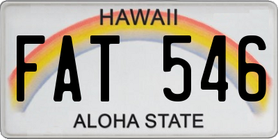 HI license plate FAT546