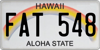 HI license plate FAT548