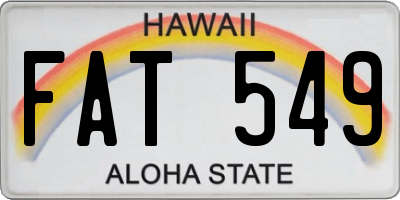 HI license plate FAT549