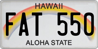 HI license plate FAT550