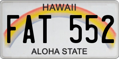 HI license plate FAT552